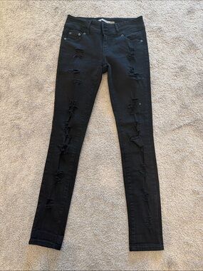 Highway Jeans Black Ripped Skinny Jeans